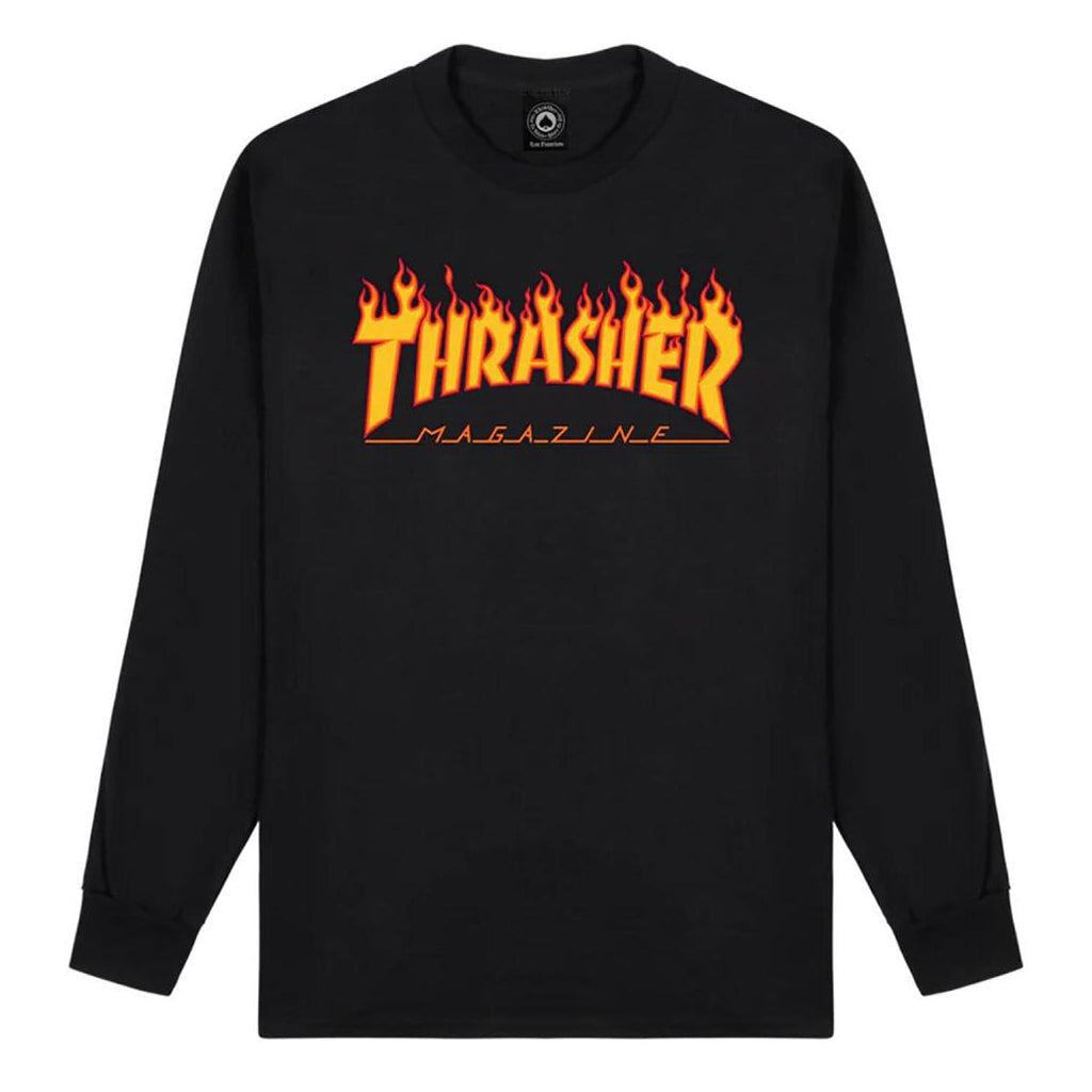 T-shirt THRASHER Flame noir manches longues