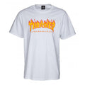 T-shirt Thrasher Flame logo blanc