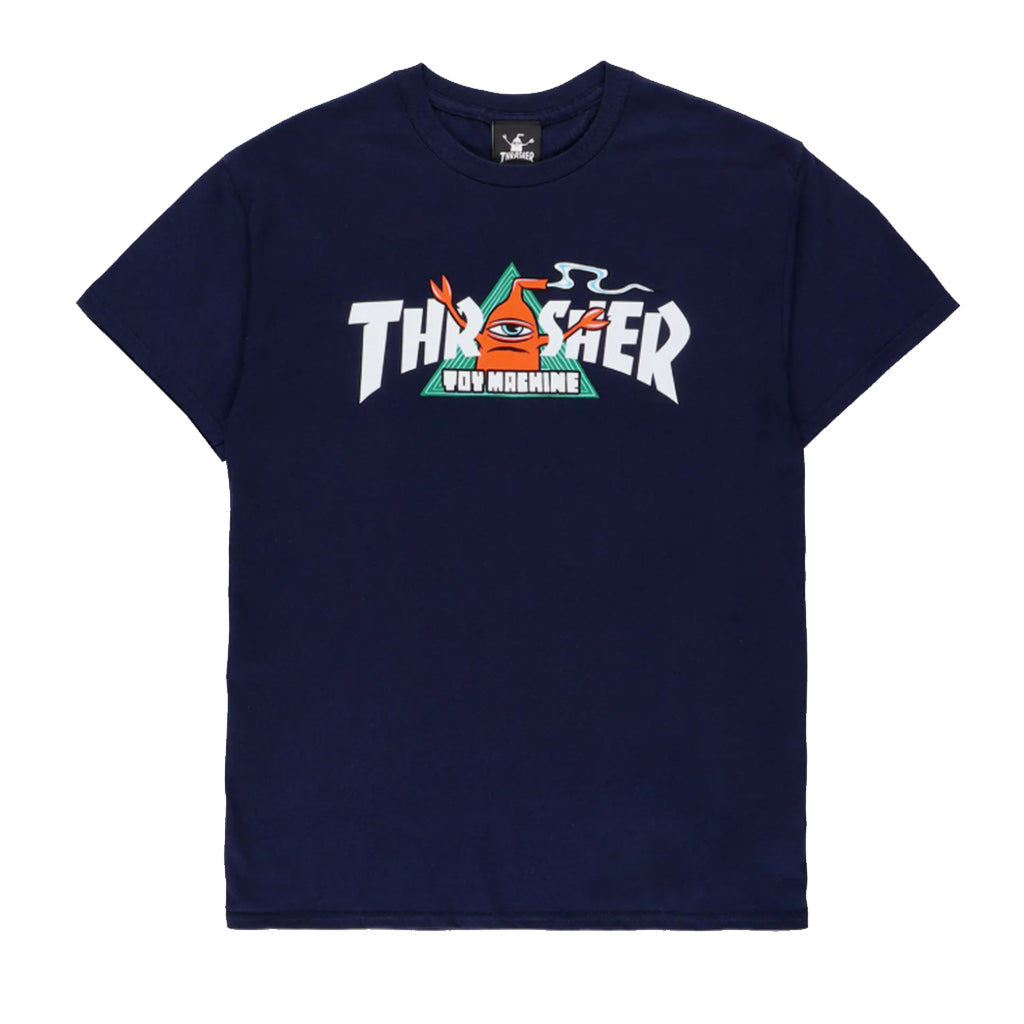 T-shirt Thrasher x Toy machine vortex bleu marine